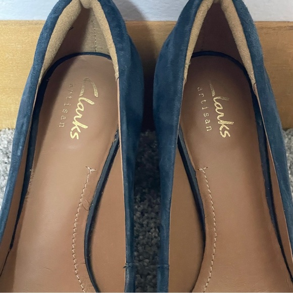 Clarks Artisan Multi-Colored Suede Block Heel Pumps Size 6 | Office Siren Academ - Picture 5 of 10